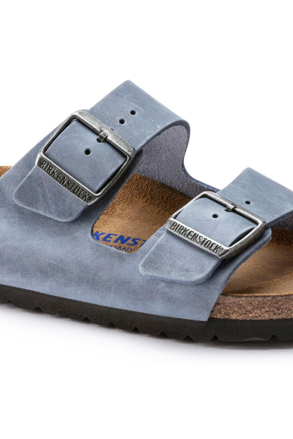 Birkenstock Arizona Soft Footbed Oiled Leather | Dusty Blue | Narrow