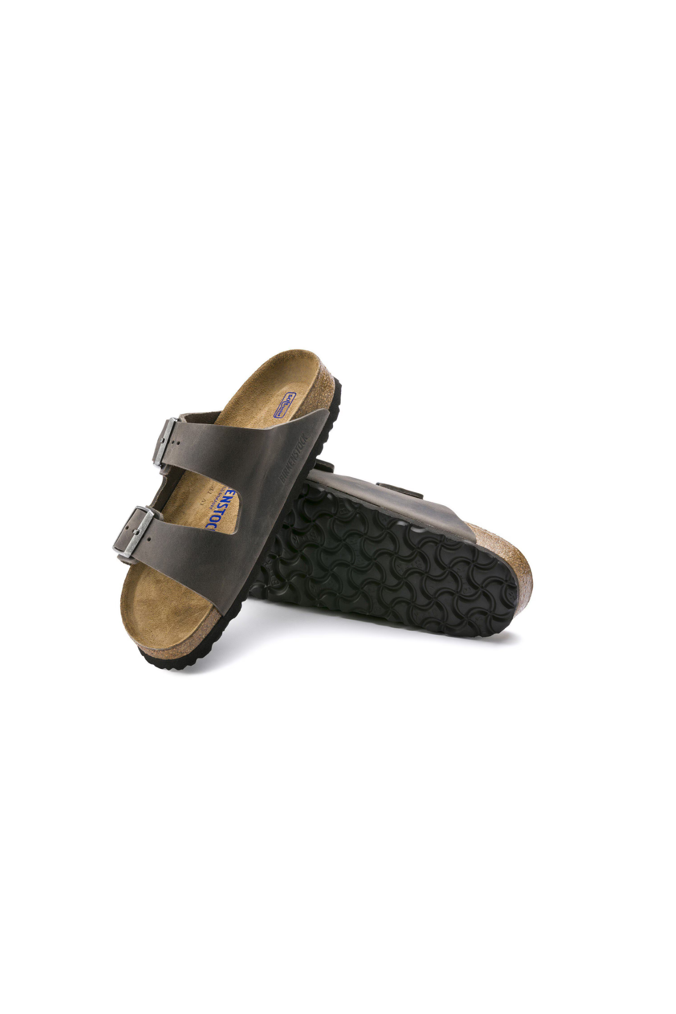 Birkenstock Arizona Soft Footbed Oiled Leather Sandals | Iron | Regular