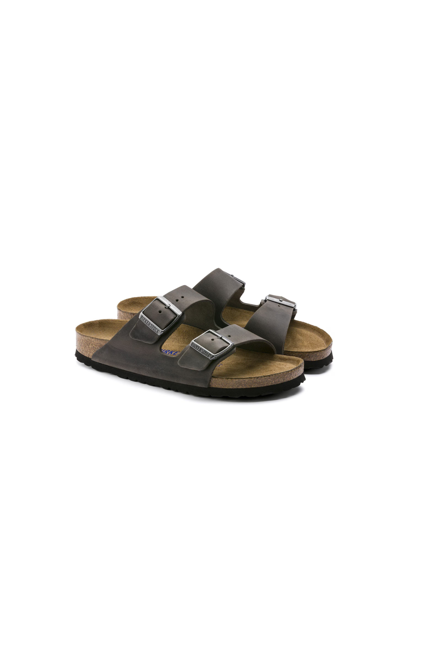 Birkenstock Arizona Soft Footbed Oiled Leather Sandals | Iron | Regular