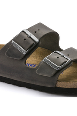 Birkenstock Arizona Soft Footbed Oiled Leather Sandals | Iron | Regular