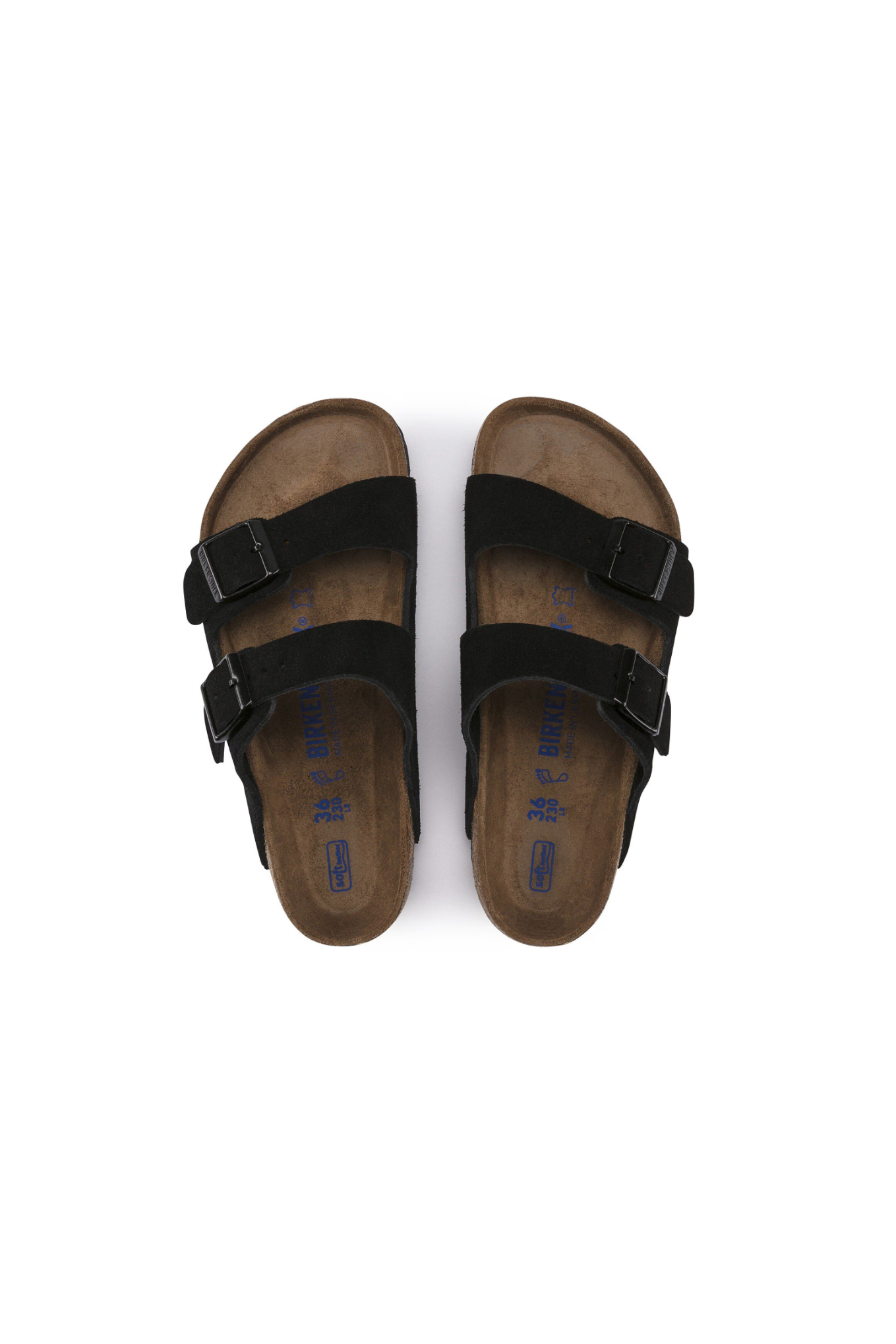 Birkenstock Arizona Soft Footbed Suede Leather | Black | Narrow
