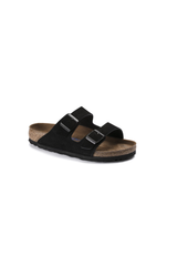 Birkenstock Arizona Soft Footbed Suede Leather | Black | Narrow