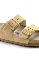 Birkenstock Arizona Soft Footbed Suede Leather | Latte Cream | Regular