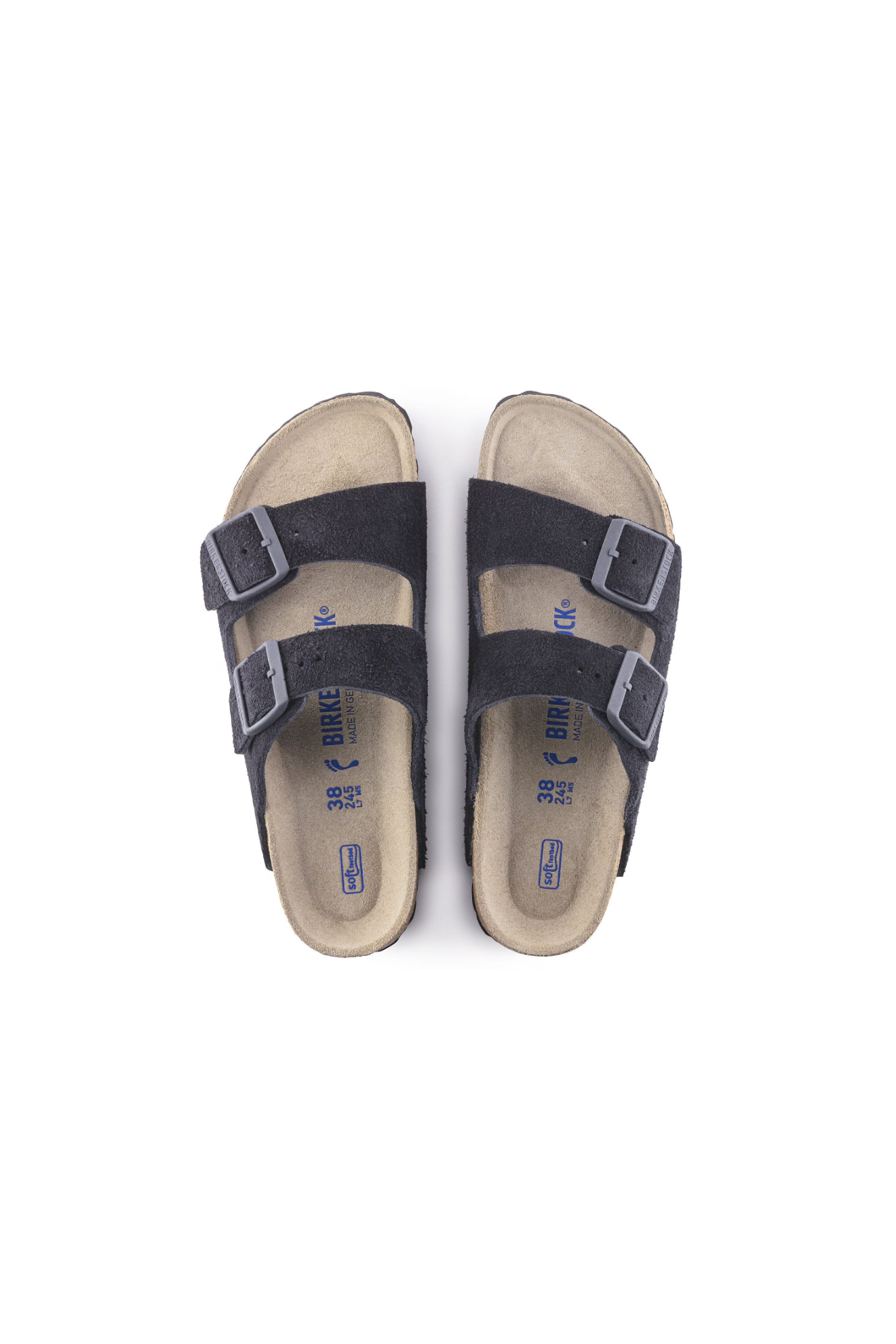 Birkenstock Arizona Soft Footbed Suede Leather Sandals | Midnight Blue | Narrow