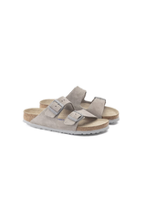Birkenstock Arizona Soft Footbed Suede Leather | Stone Coin | Narrow