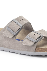 Birkenstock Arizona Soft Footbed Suede Leather | Stone Coin | Narrow