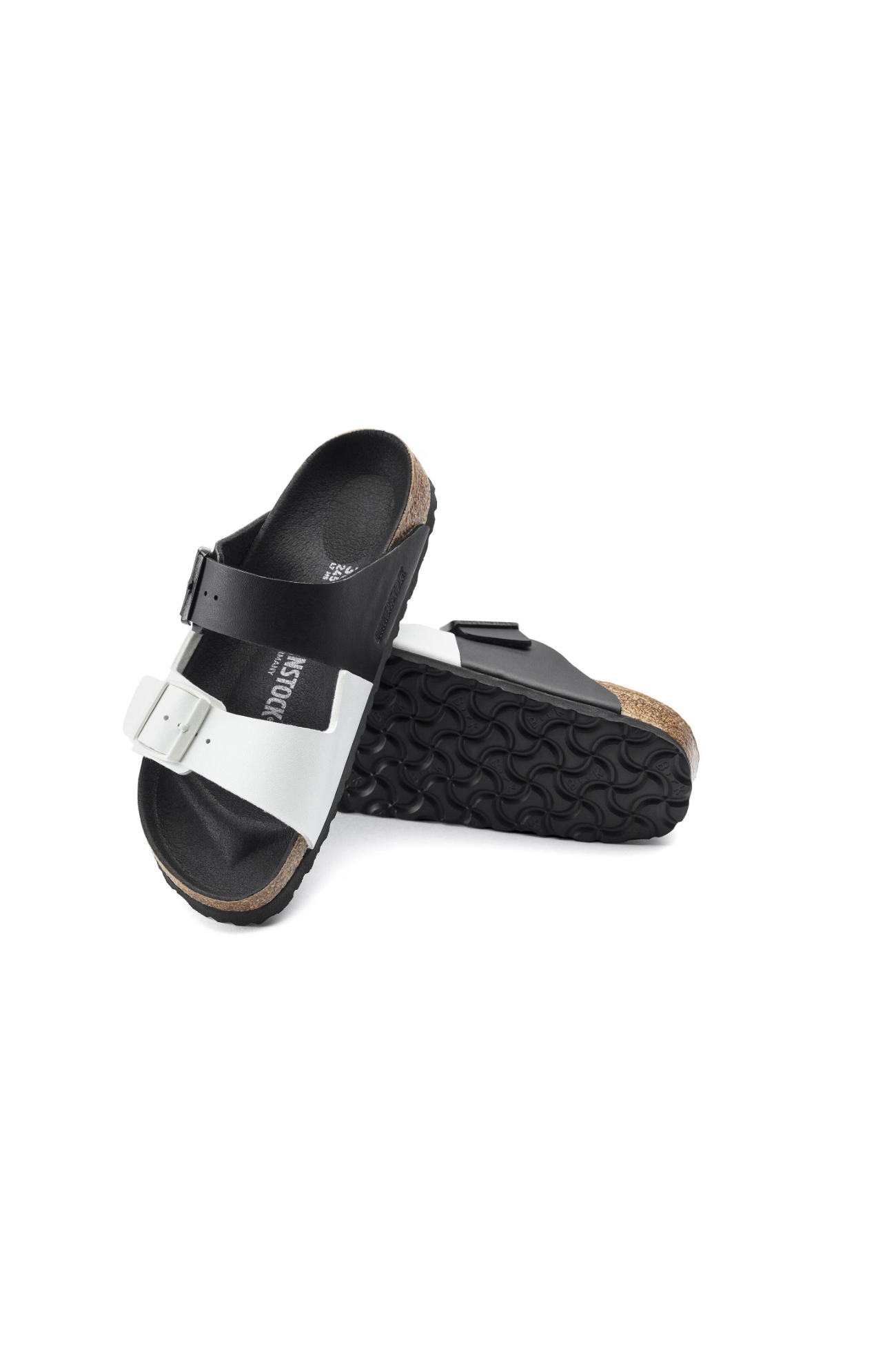 Birkenstock Arizona Split Birko-Flor Sandals | Black/White | Narrow