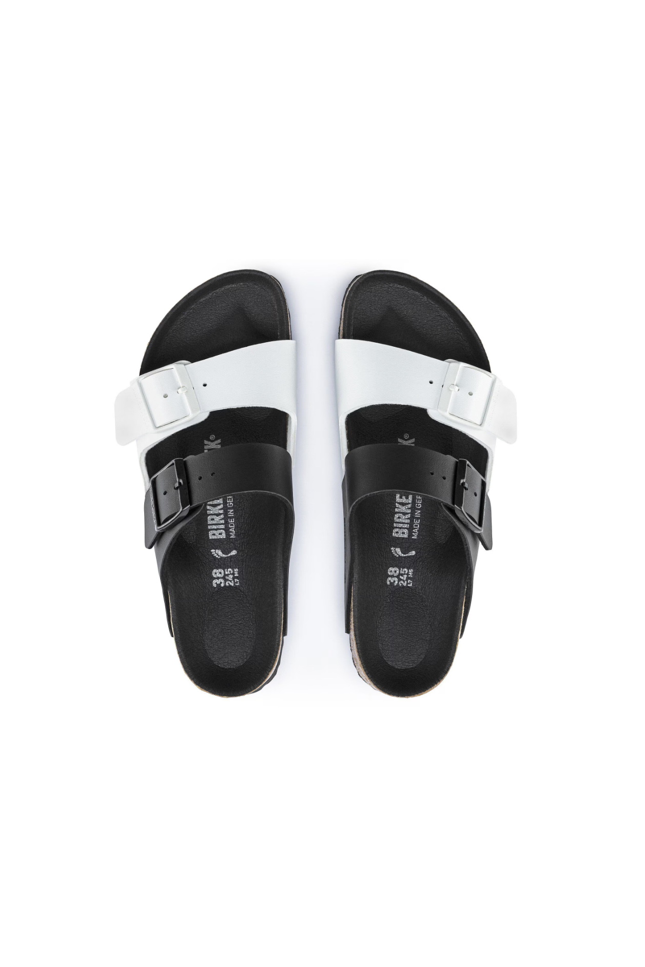 Birkenstock Arizona Split Birko-Flor Sandals | Black/White | Narrow