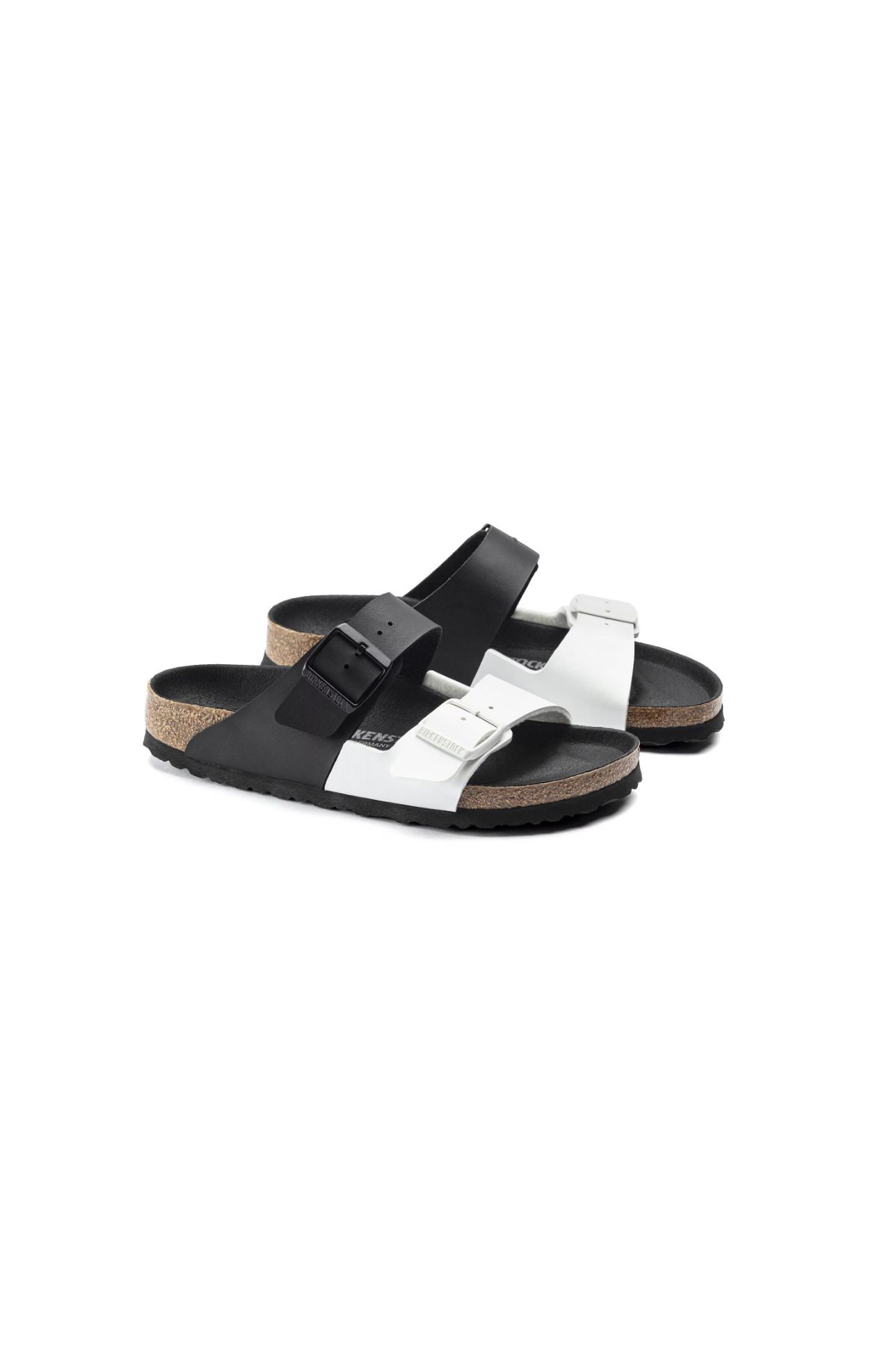 Birkenstock Arizona Split Birko-Flor Sandals | Black/White | Narrow