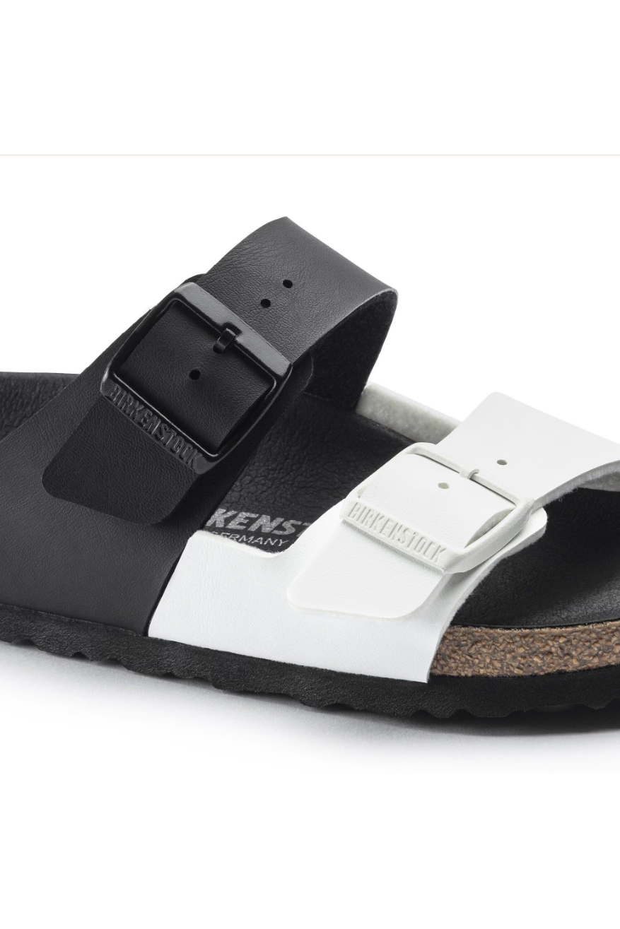 Birkenstock Arizona Split Birko-Flor Sandals | Black/White | Narrow