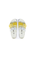 Birkenstock Arizona Split Birko-Flor Sandals | White/Lime Sour | Narrow