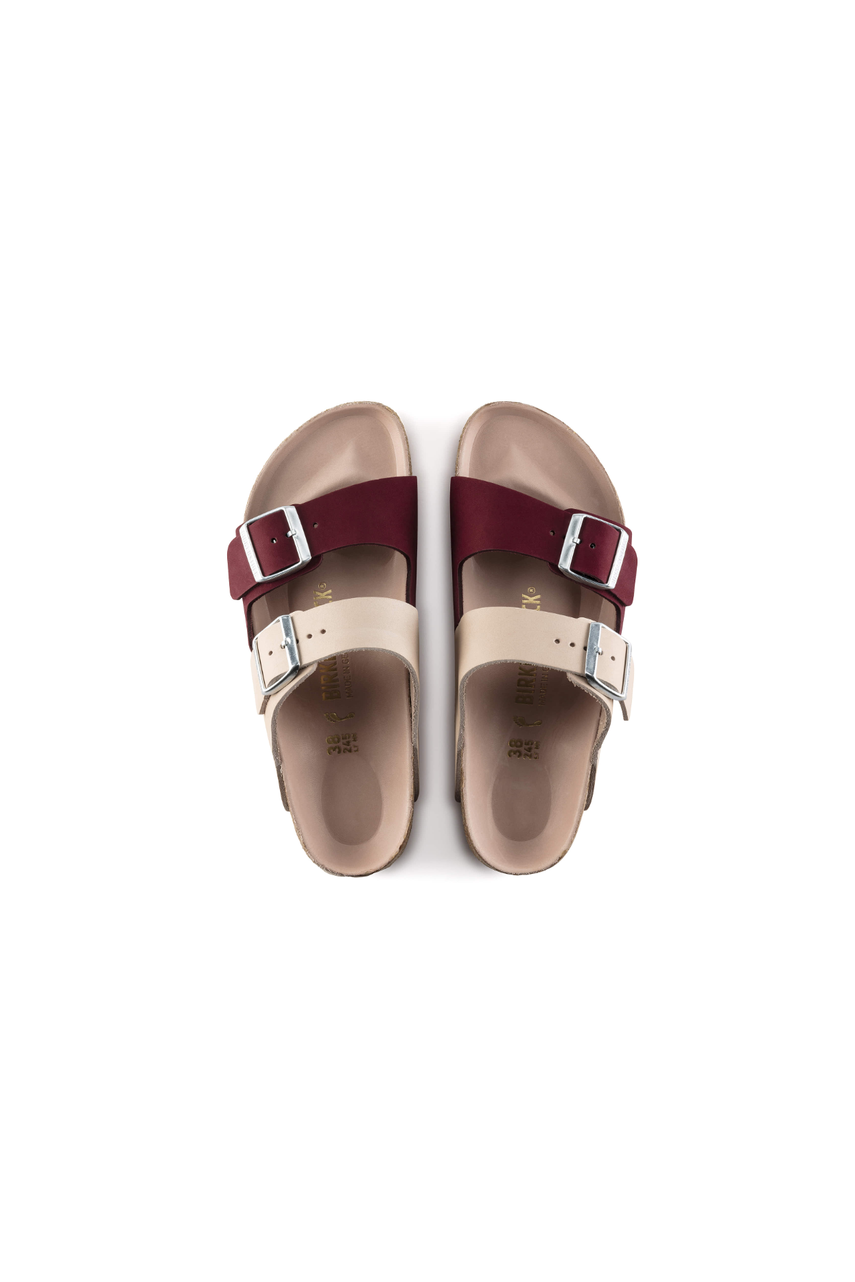 Birkenstock Arizona Split Nubuck Leather Sandals | Red Maroon | Narrow