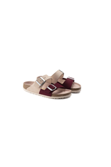 Birkenstock Arizona Split Nubuck Leather Sandals | Red Maroon | Narrow