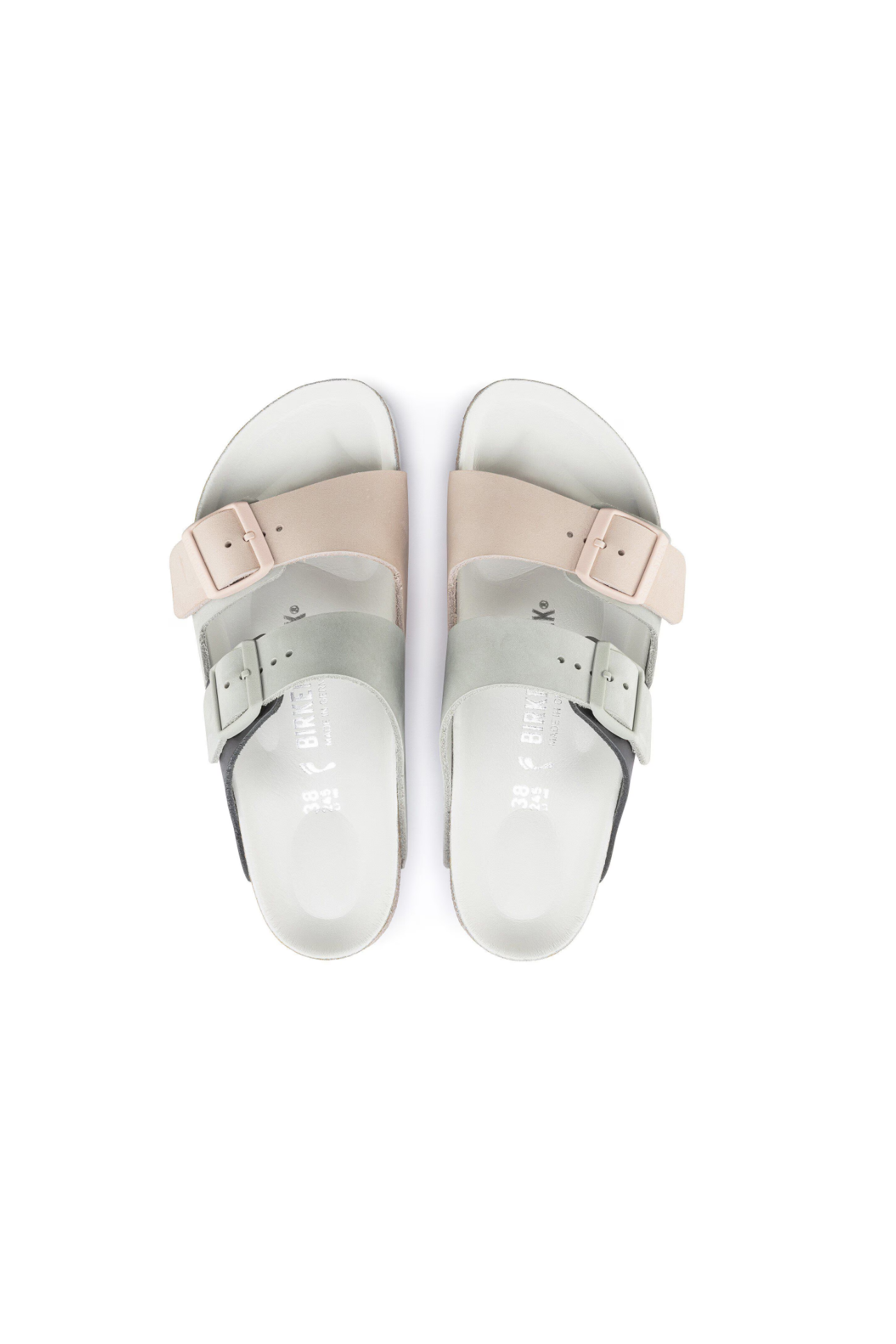 Birkenstock Arizona Split Nubuck Leather Mineral Sandals | Light Rose | Narrow