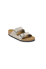 Birkenstock Arizona Suede Embossed Dotted Sandals | Stone Coin | Narrow