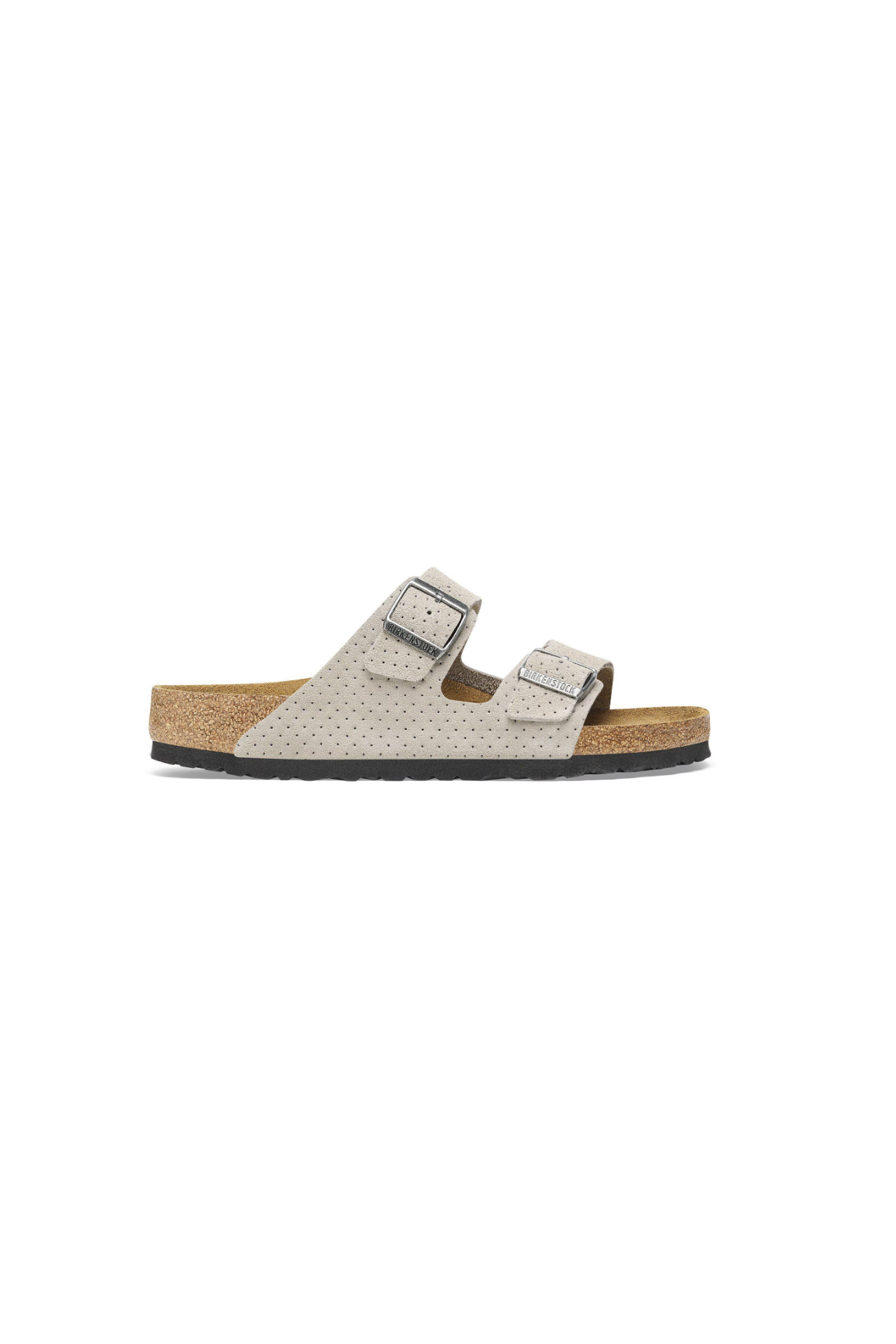 Birkenstock Arizona Suede Embossed Dotted Sandals | Stone Coin | Narrow