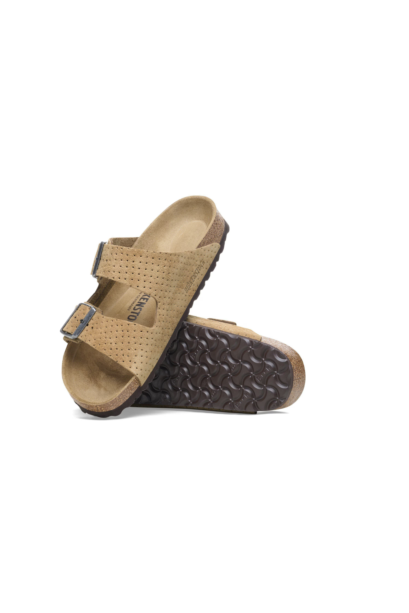 Birkenstock Arizona Suede Embossed | New Beige | Narrow