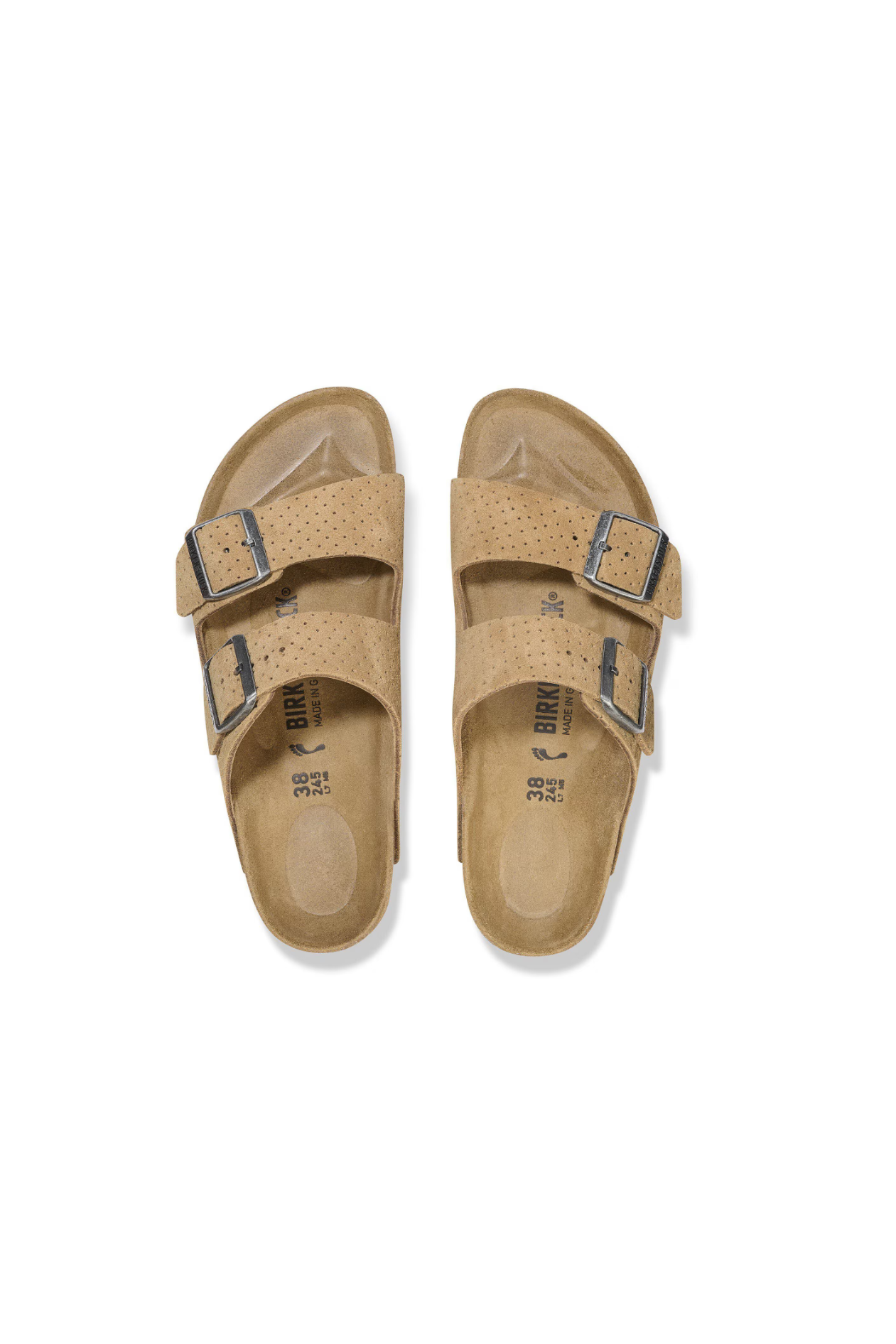 Birkenstock Arizona Suede Embossed | New Beige | Narrow