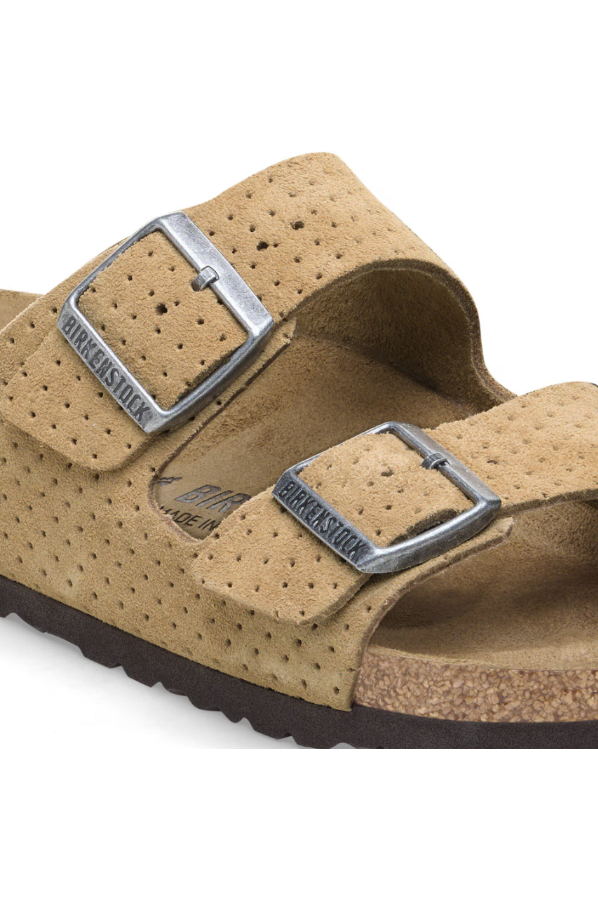 Birkenstock Arizona Suede Embossed | New Beige | Narrow