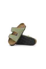 Birkenstock Arizona Soft Footbed Suede Leather Sandals | Green Tea | Narrow