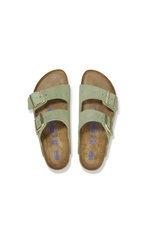Birkenstock Arizona Soft Footbed Suede Leather Sandals | Green Tea | Narrow