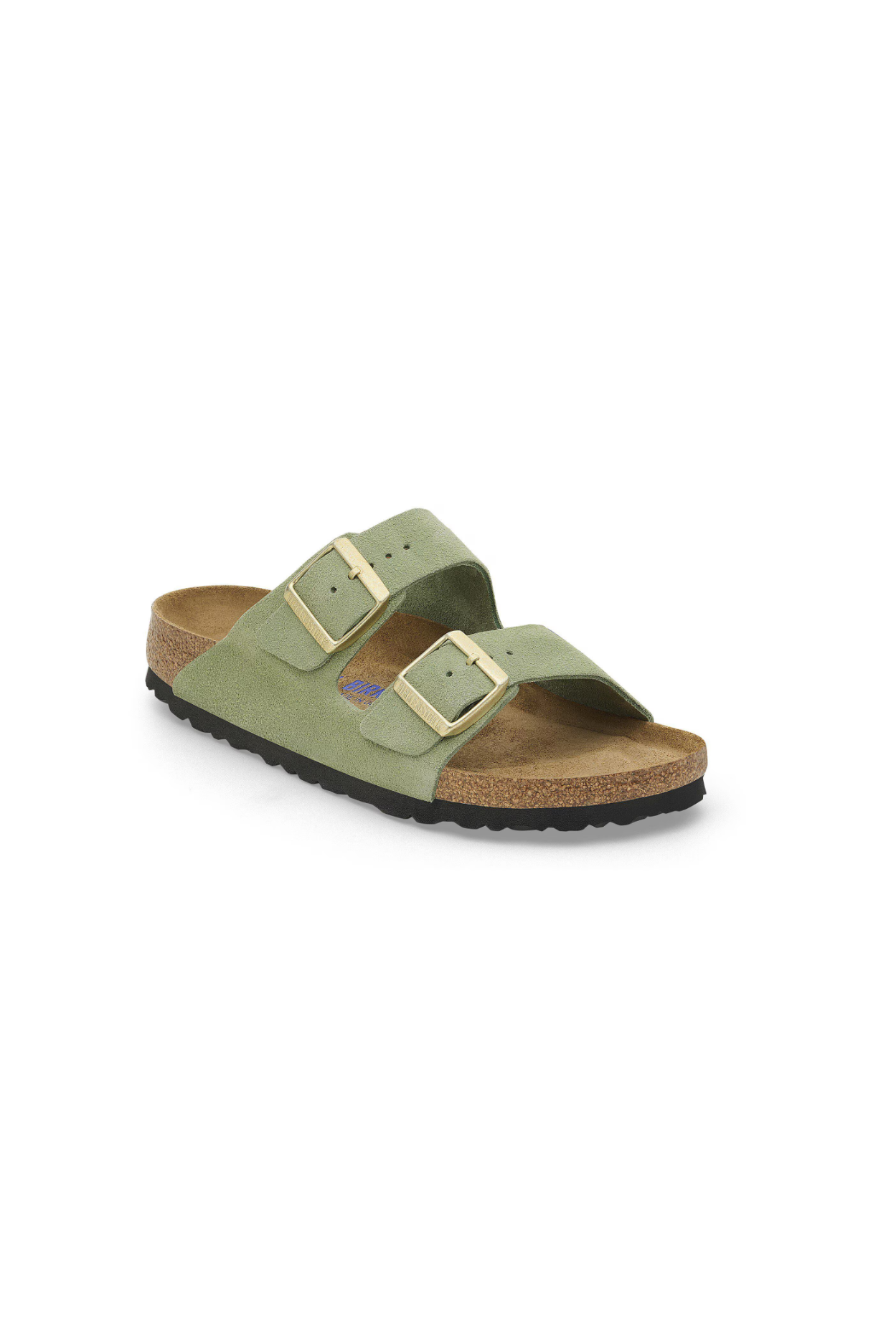 Birkenstock Arizona Soft Footbed Suede Leather Sandals | Green Tea | Narrow