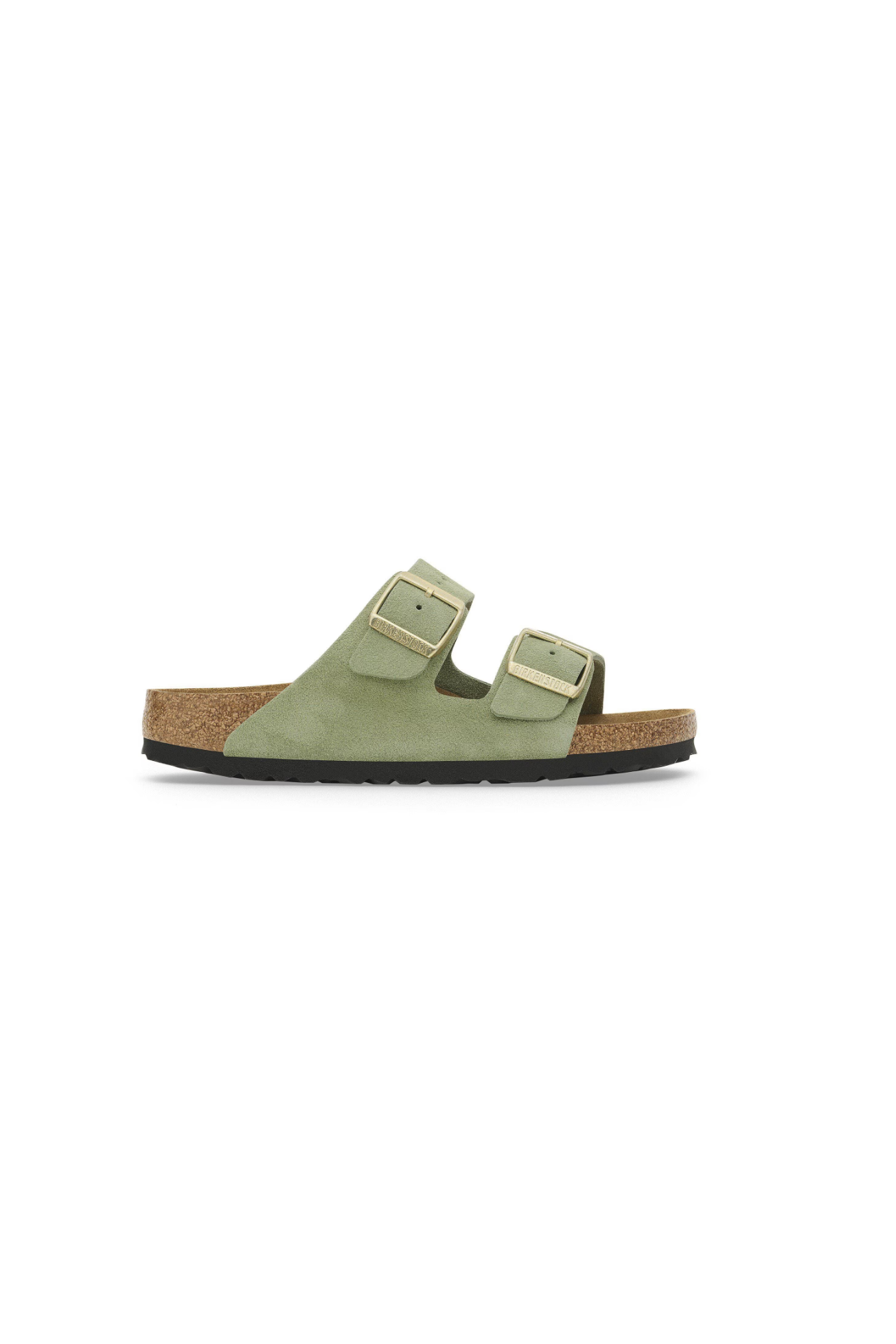 Birkenstock Arizona Soft Footbed Suede Leather Sandals | Green Tea | Narrow