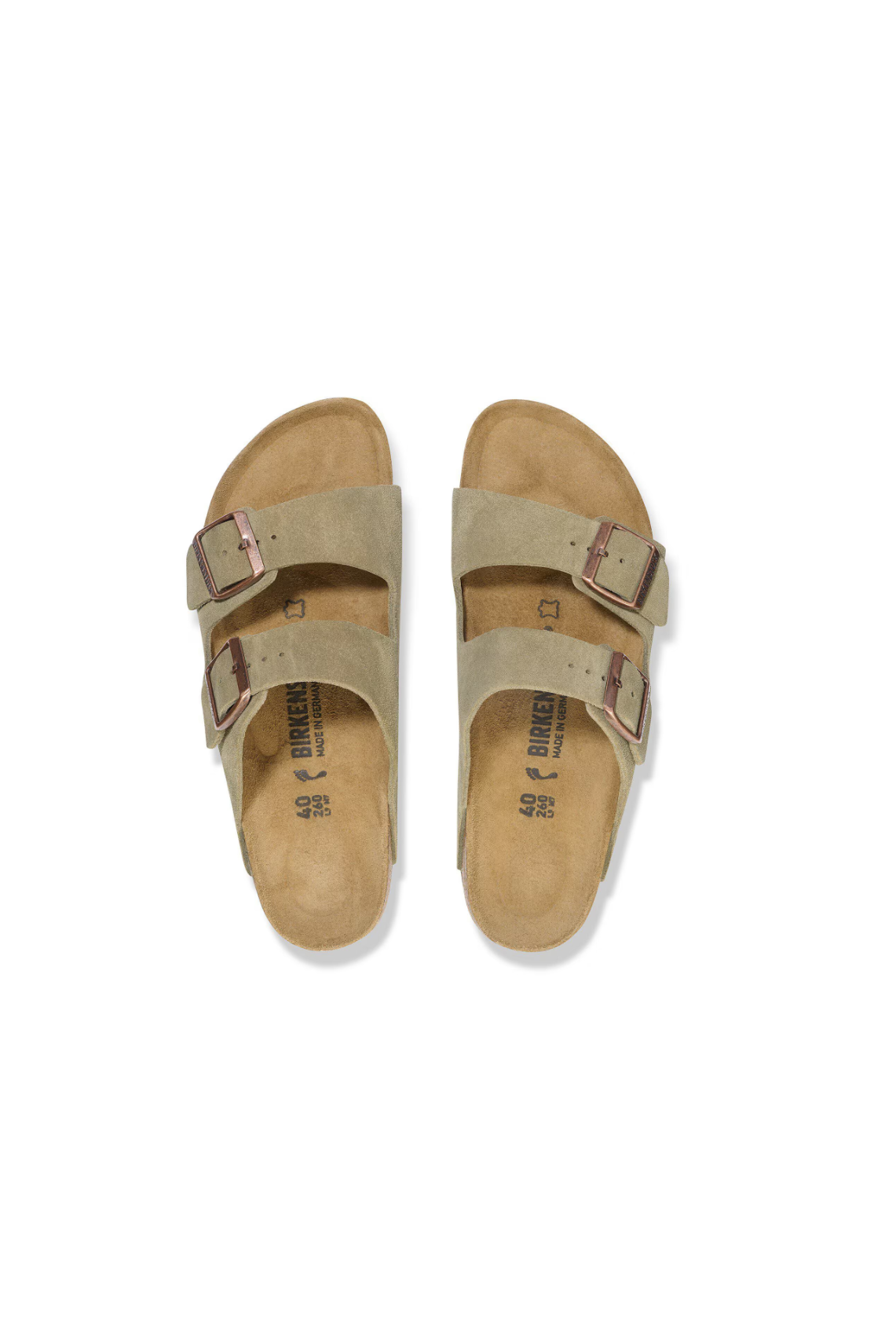 Birkenstock Arizona Suede Leather Taupe Sandals | Regular