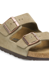 Birkenstock Arizona Suede Leather Taupe Sandals | Regular