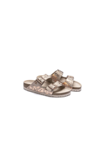 Birkenstock Arizona Suede Leather | Vintage Metallic Rose Copper | Narrow