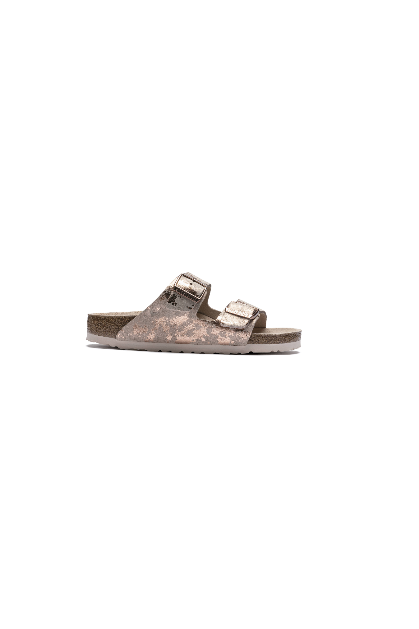 Birkenstock Arizona Suede Leather | Vintage Metallic Rose Copper | Narrow