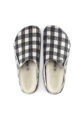 Birkenstock Zermatt Shearling Wool Felt Plaid | White | Narrow