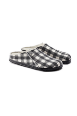 Birkenstock Zermatt Shearling Wool Felt Plaid | White | Narrow