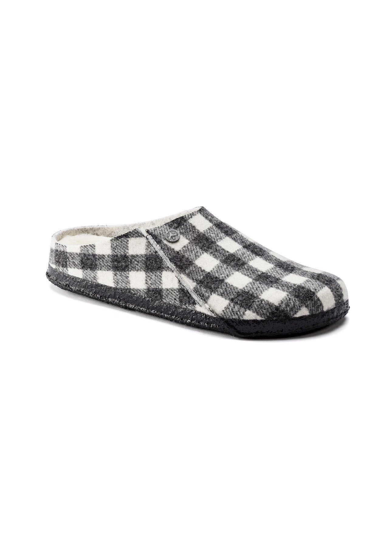 Birkenstock Zermatt Shearling Wool Felt Plaid | White | Narrow