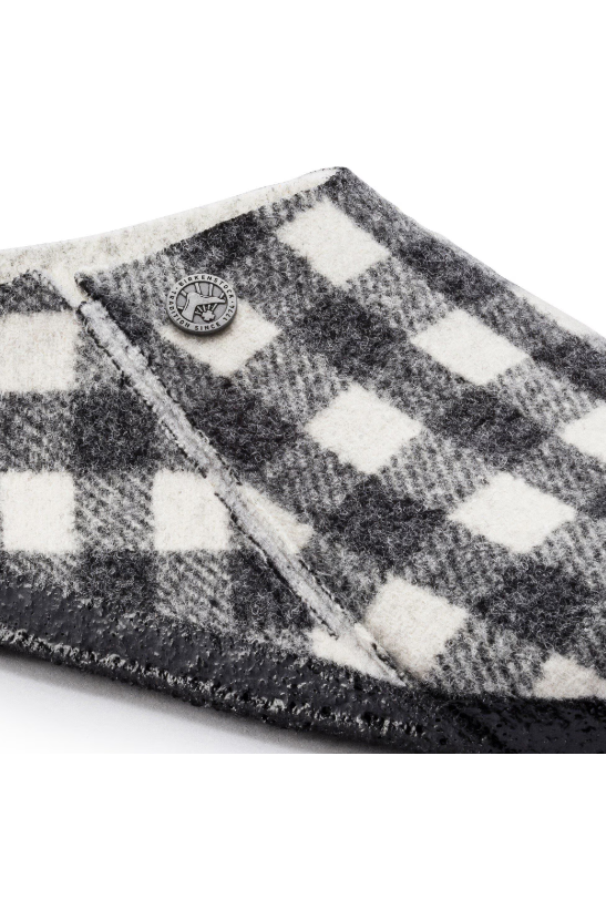 Birkenstock Zermatt Shearling Wool Felt Plaid | White | Narrow