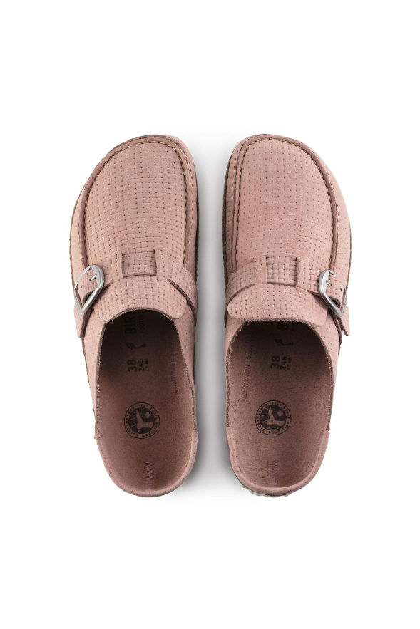 Birkenstock Buckley Nubuck Leather Clogs | Soft Pink | Narrow