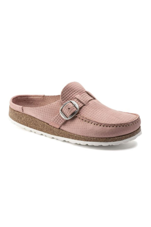 Birkenstock Buckley Nubuck Leather Clogs | Soft Pink | Narrow