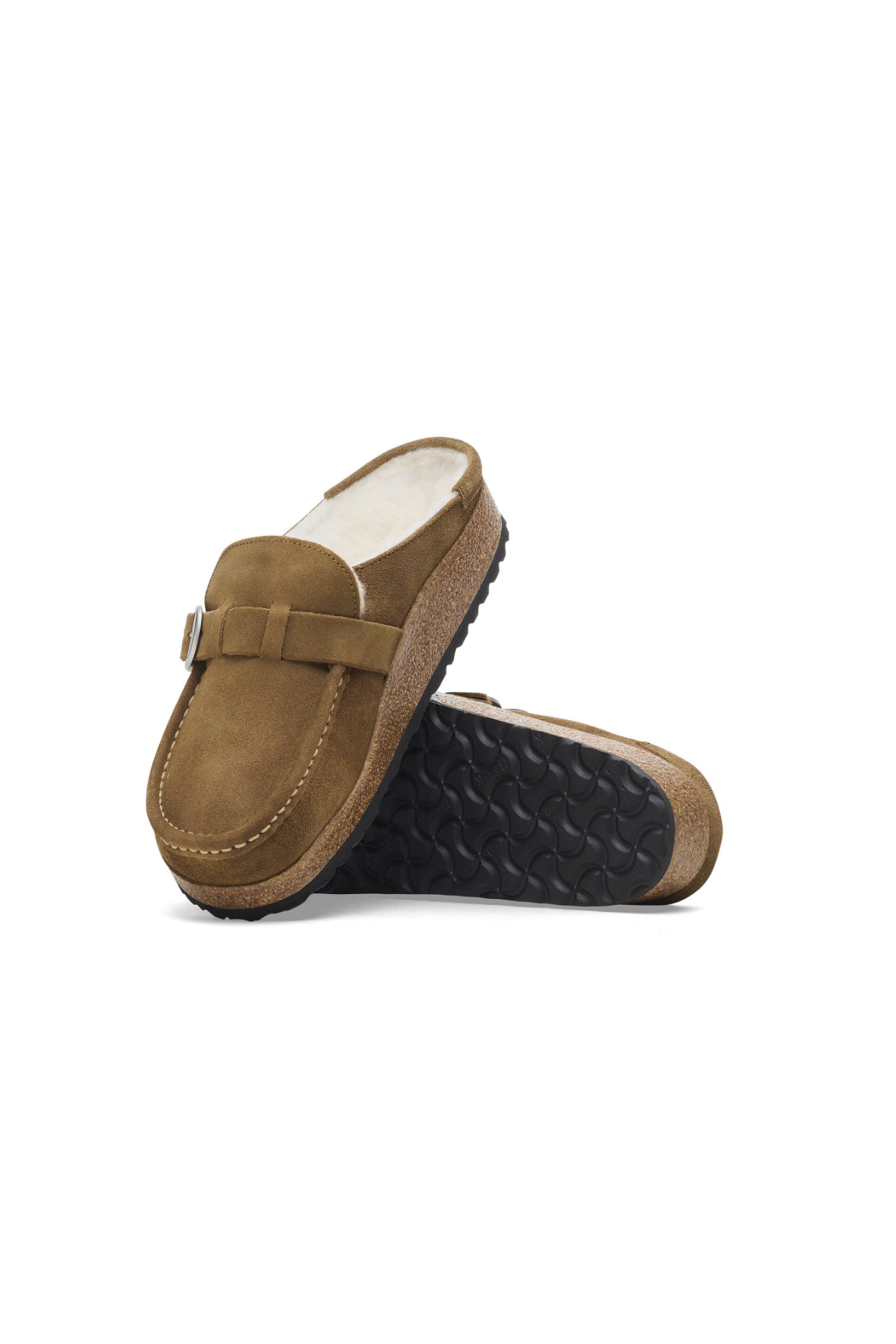 Birkenstock Buckley Shearling Suede Leather | Dark Tea | Narrow