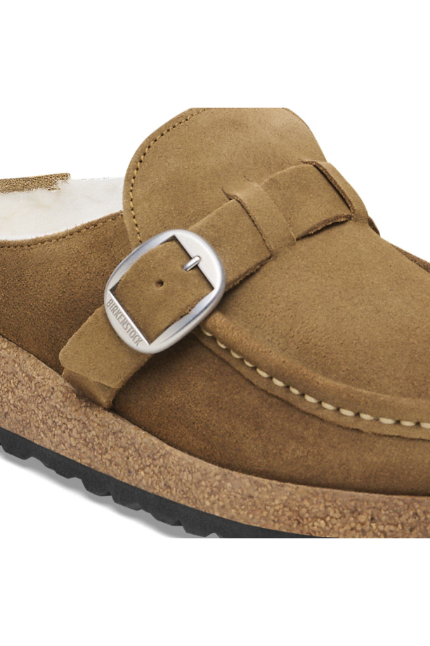 Birkenstock Buckley Shearling Suede Leather | Dark Tea | Narrow