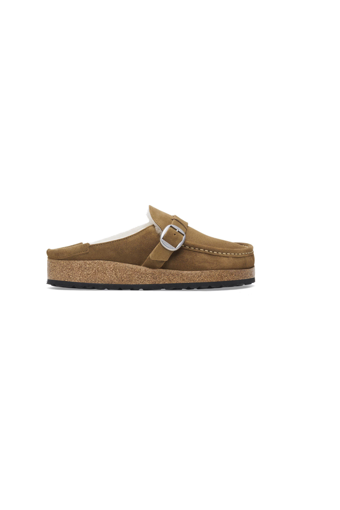 Birkenstock Buckley Shearling Suede Leather | Dark Tea | Narrow