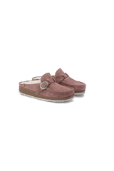 Birkenstock Buckley Shearling Suede Leather | Pink Clay | Narrow
