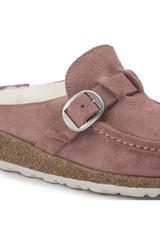 Birkenstock Buckley Shearling Suede Leather | Pink Clay | Narrow