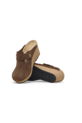 Birkenstock Fanny Ring-Buckle Suede Clog | Dark Tea | Narrow