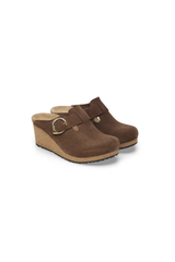 Birkenstock Fanny Ring-Buckle Suede Clog | Dark Tea | Narrow
