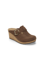 Birkenstock Fanny Ring-Buckle Suede Clog | Dark Tea | Narrow