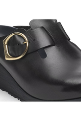 Birkenstock Fanny Ring-Buckle Natural Leather | Black/Black | Narrow