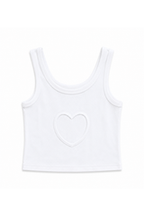 Harlow White Heart Cut Out Tank