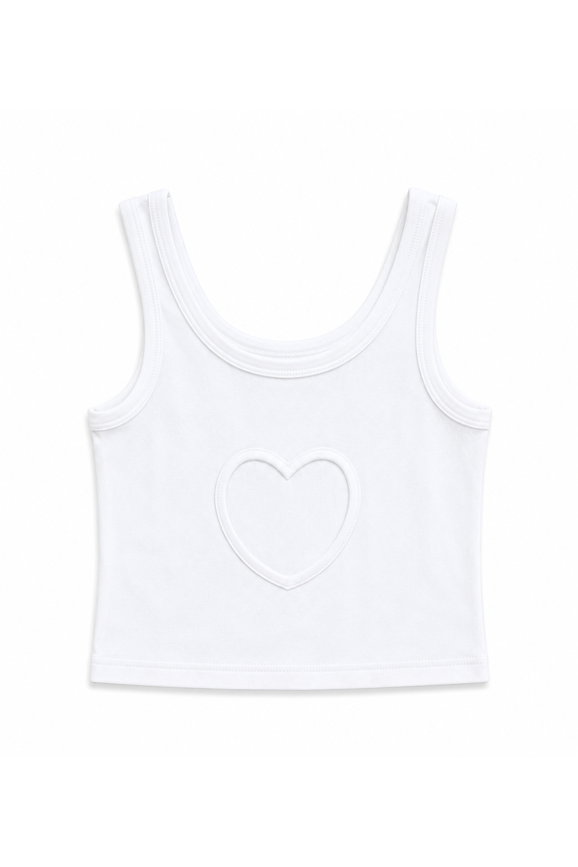 Harlow White Heart Cut Out Tank