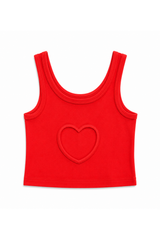Harlow Camp Red Heart Cut Out Tank