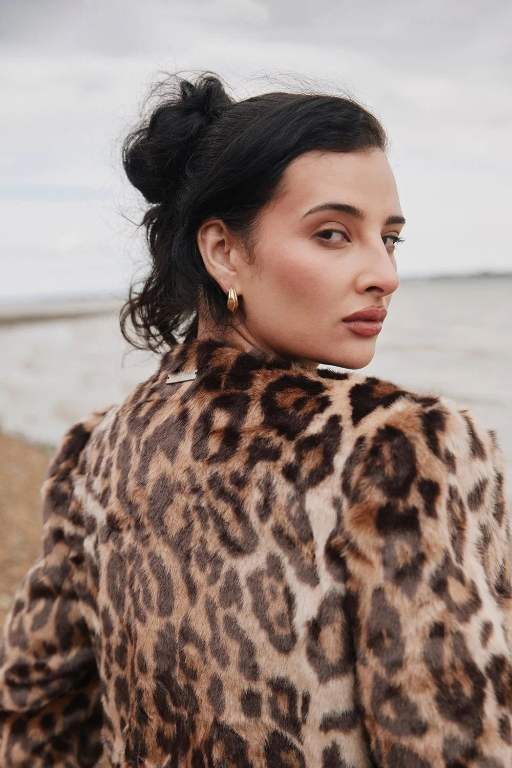 House of Sunny Collarless Leopard Jacket